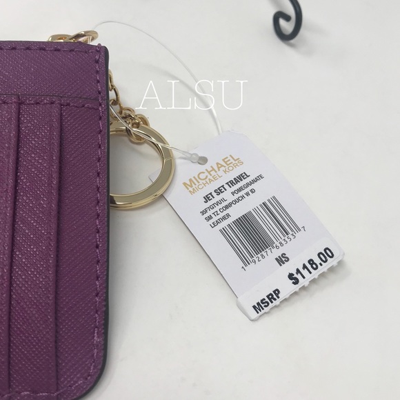 Michael Kors Coin Pouch Card Holder SM Pomegranate - Picture 3 of 4